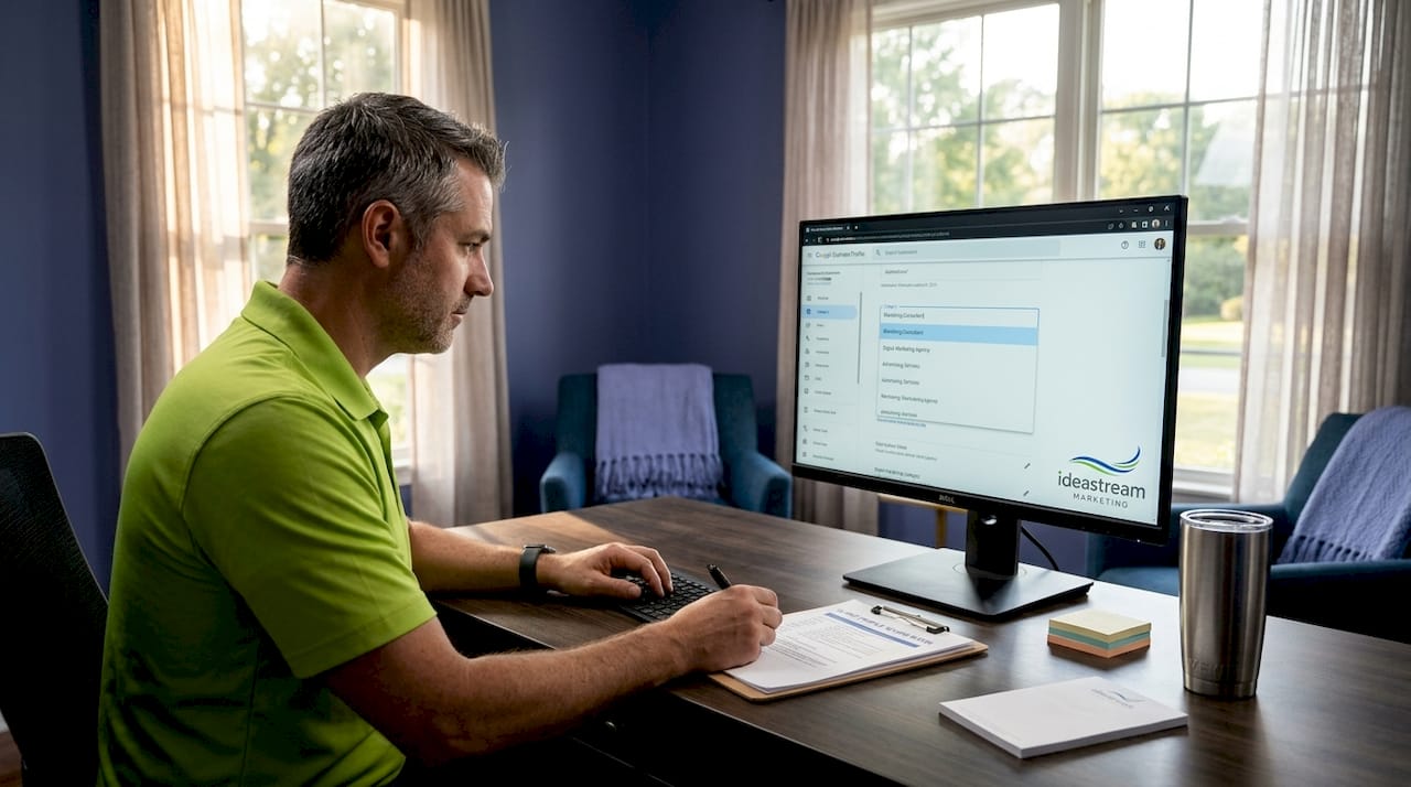 Marketer reviewing business category settings