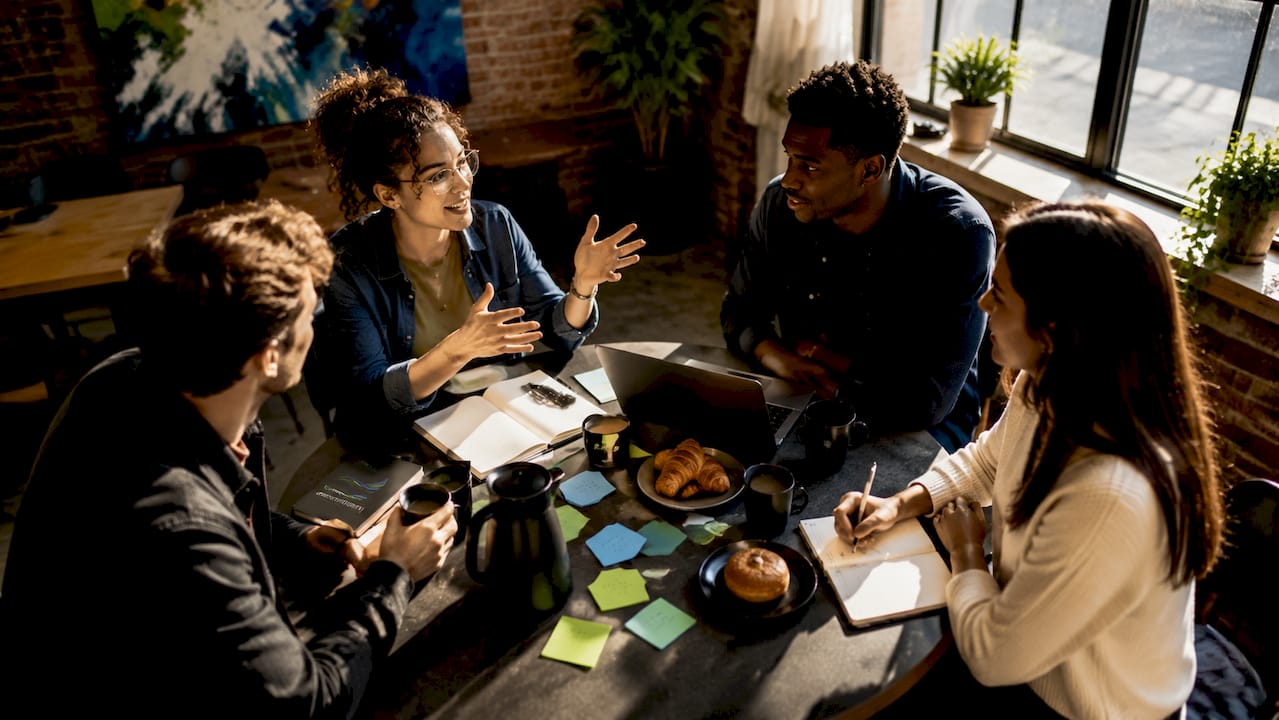 Team collaborating on brand and performance strategies