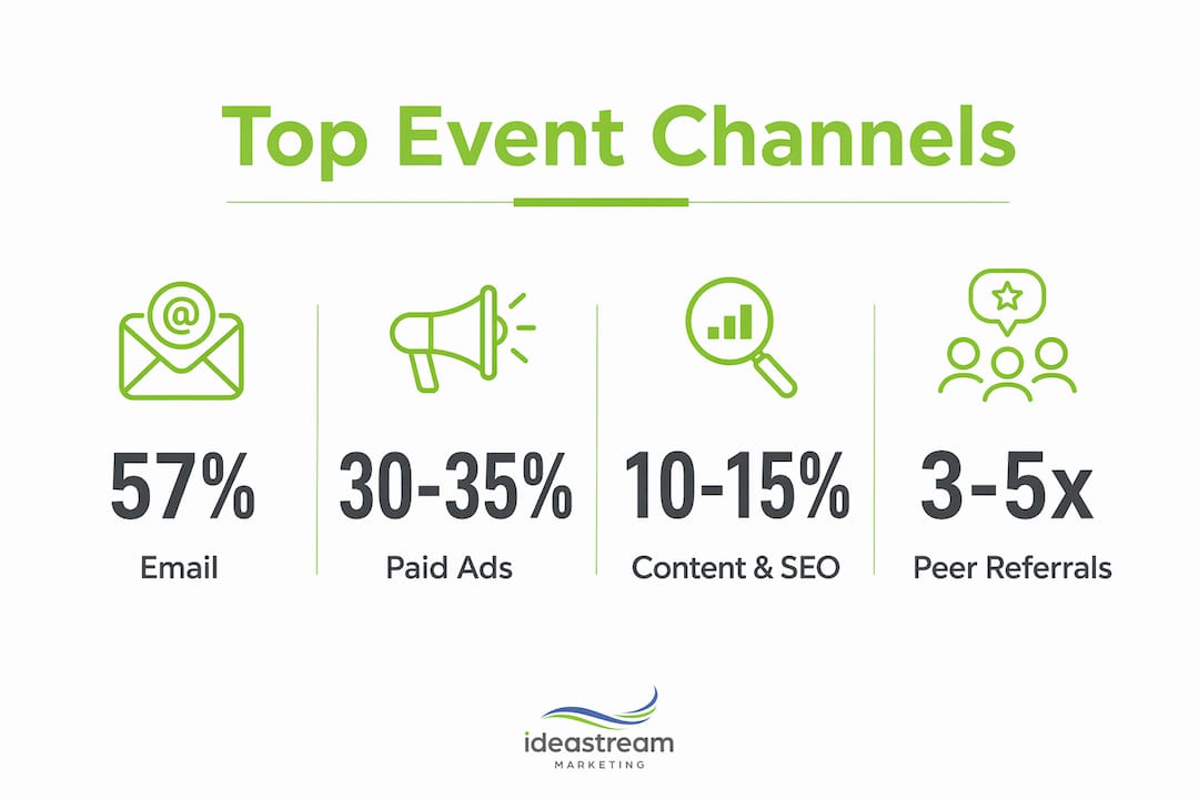Infographic of top inbound marketing channels for events 2026