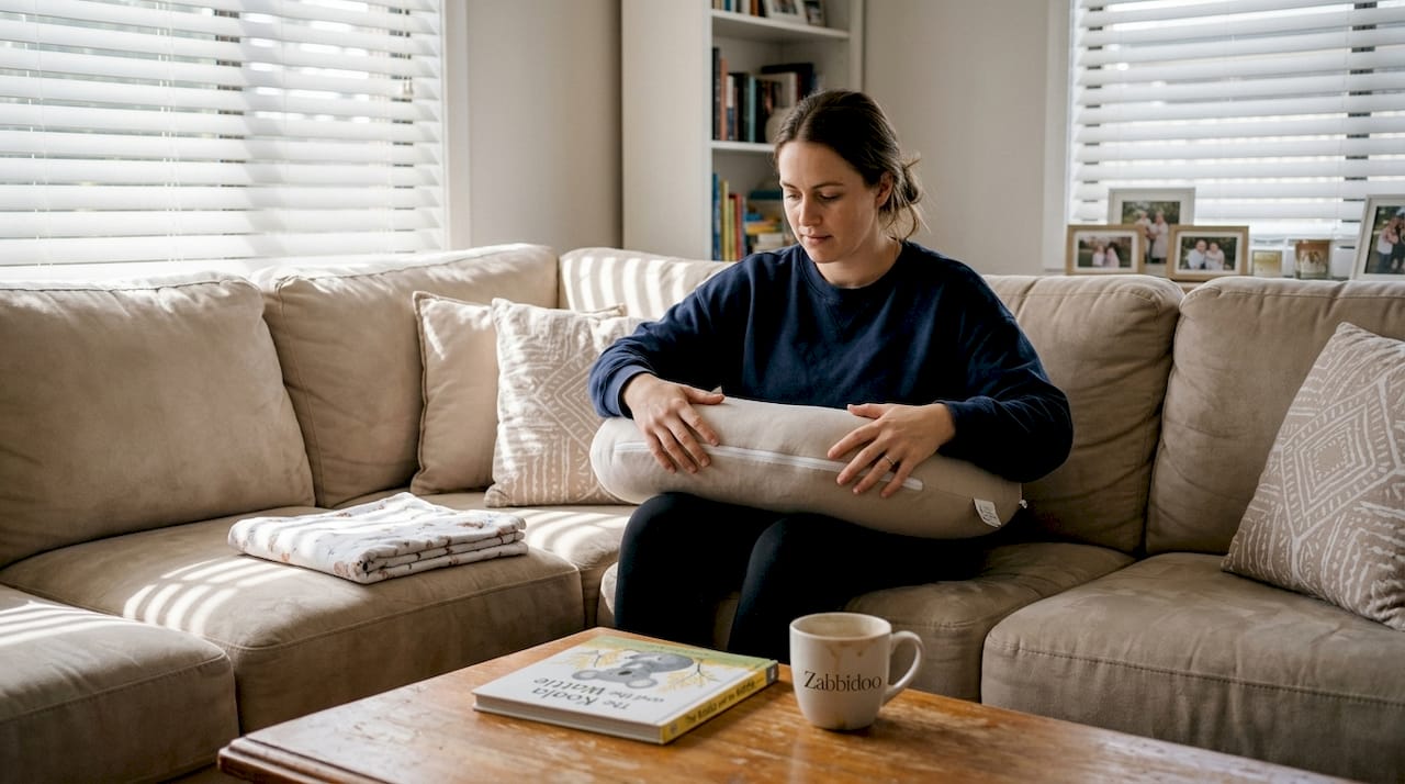 Mother tests height-adjustable feeding pillow