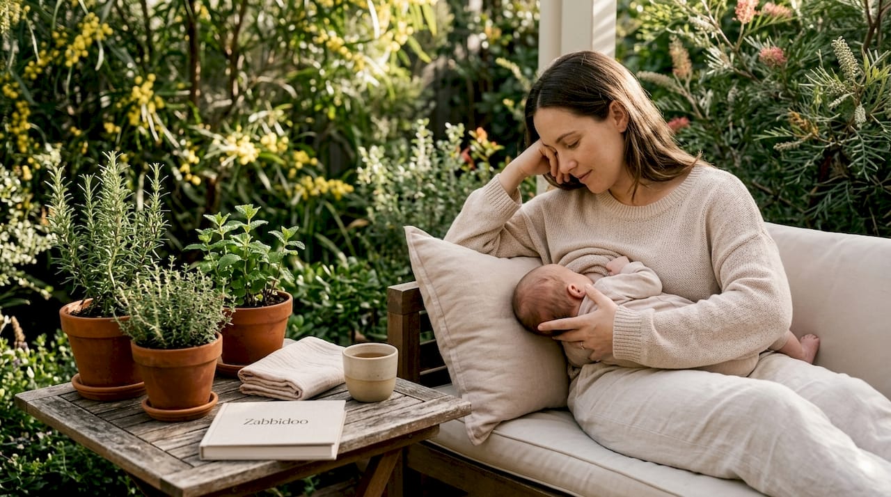 Mother breastfeeding newborn in cross-cradle hold