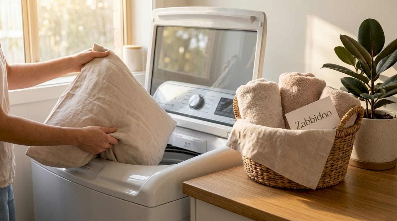 Washing linen breastfeeding pillow cover