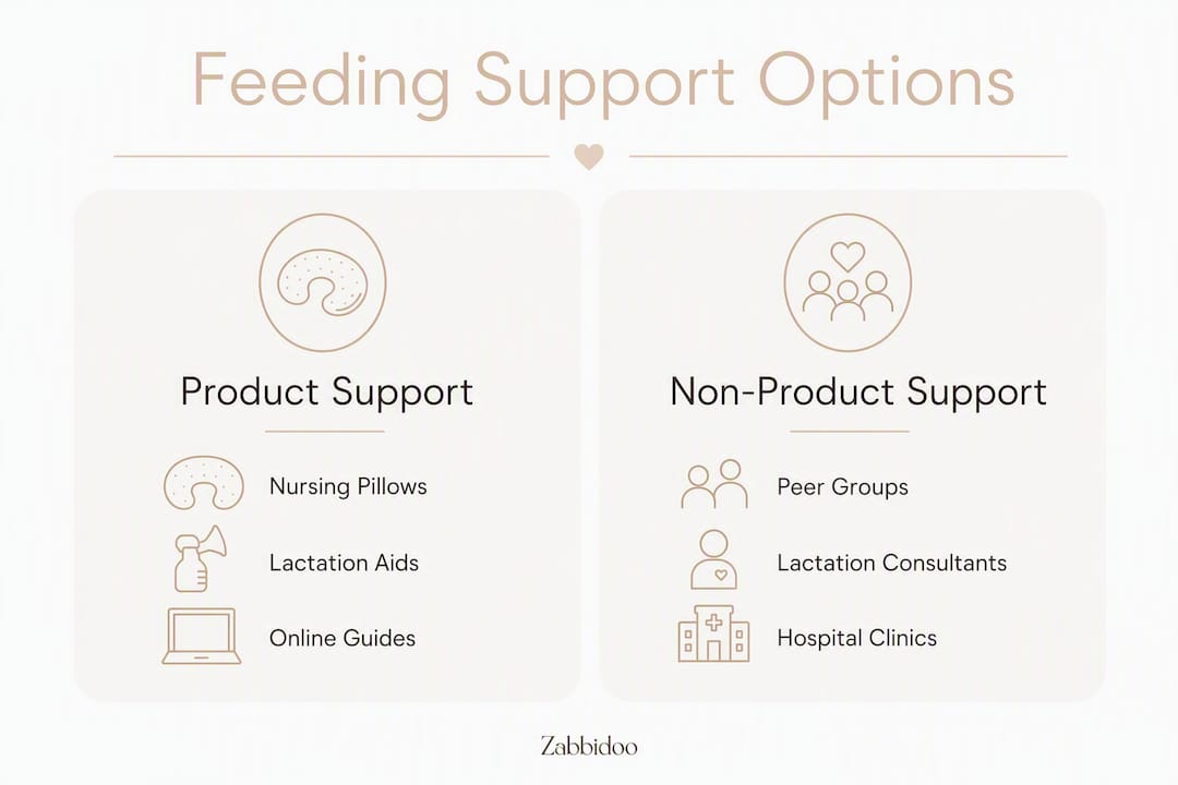 Infographic comparing breastfeeding support options