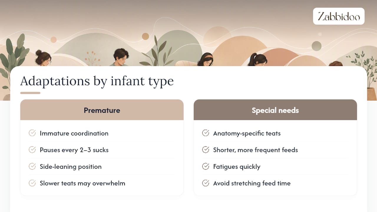 Does paced feeding change for premature or special needs babies? — overview diagram