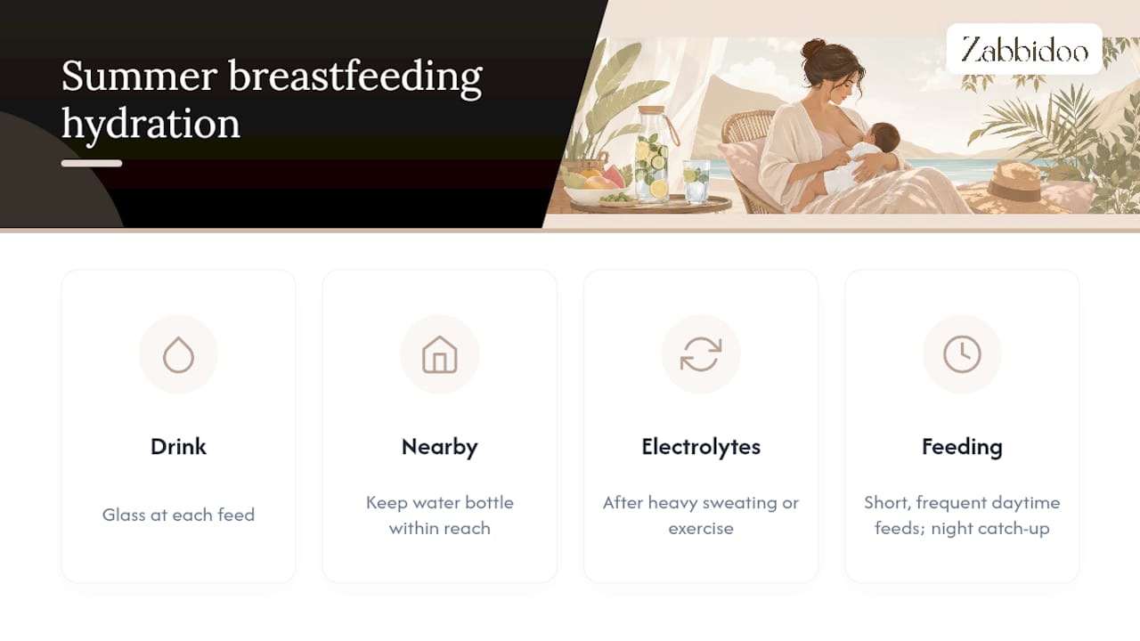 Summer breastfeeding hydration guidance diagram