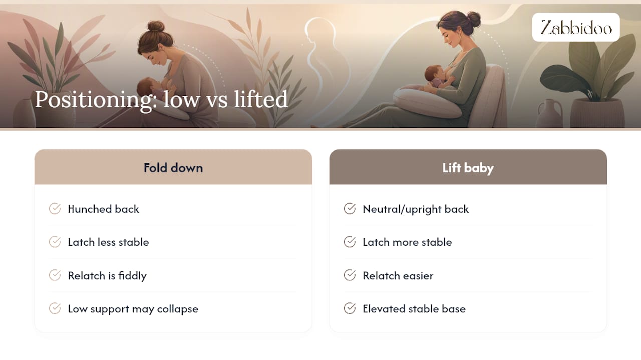 Comparison of hunched and lifted feeding postures