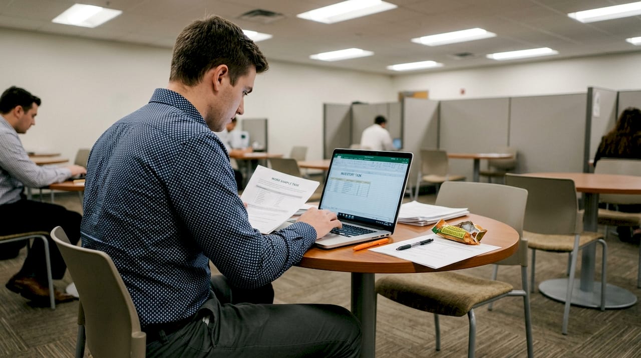 Candidate taking skills-based assessment test