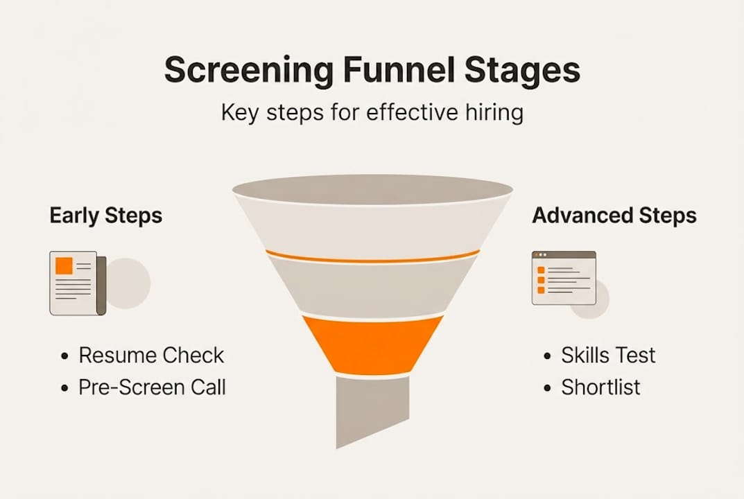 Infographic outlining key screening process steps