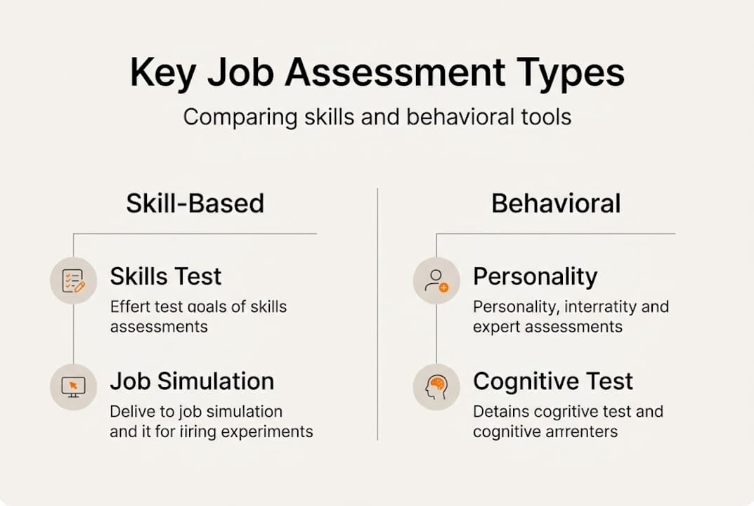 Infographic showing common types of job assessments
