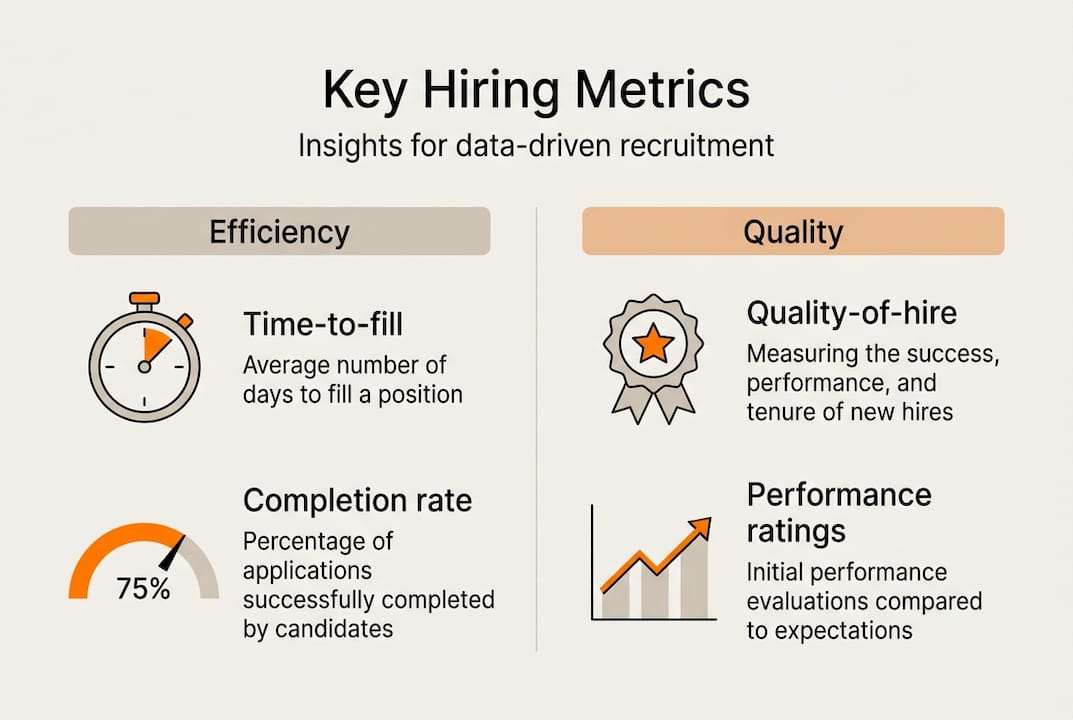 Infographic shows key hiring metrics and categories