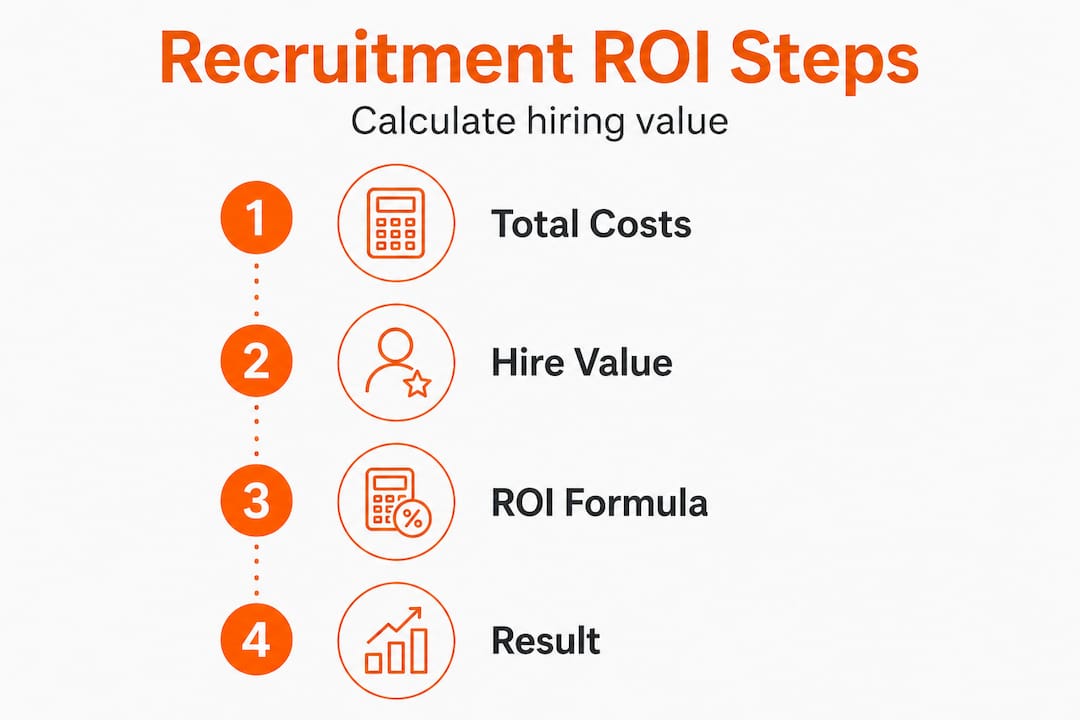 Infographic showing recruitment ROI calculation steps