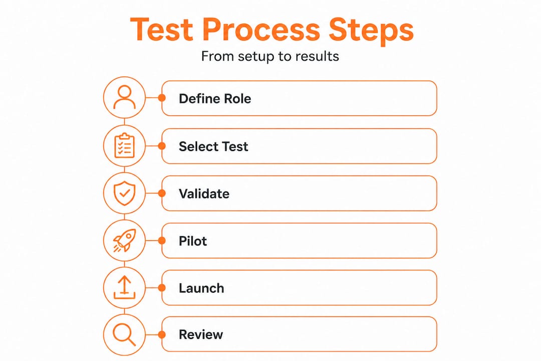 Infographic outlining pre-employment test steps