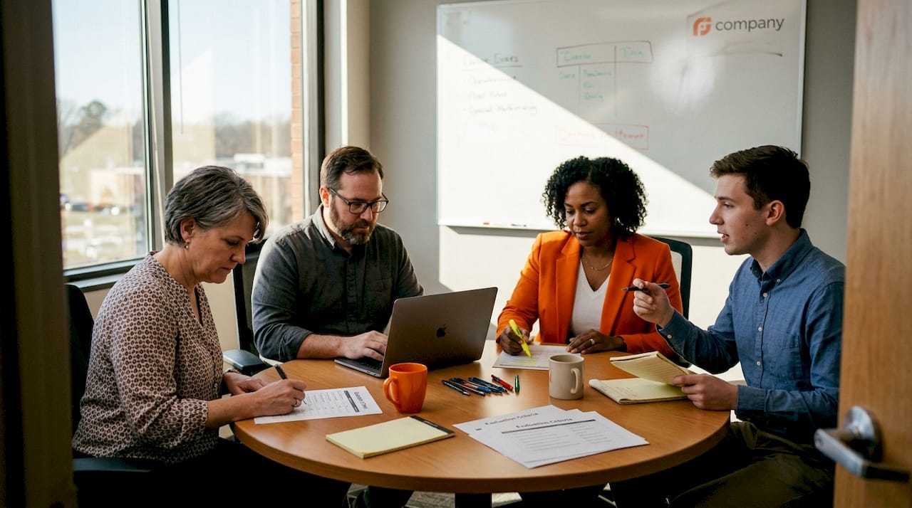 HR team reviews structured hiring criteria