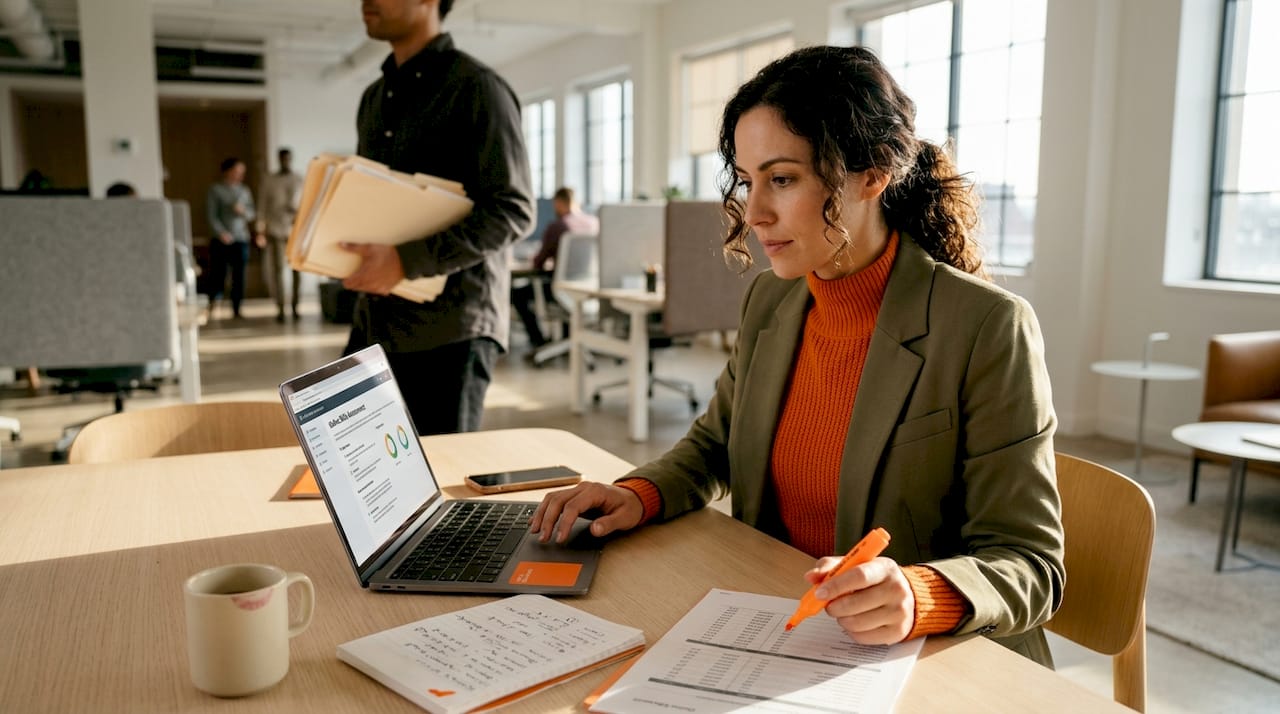 Recruiter reviews candidate skills assessment workspace