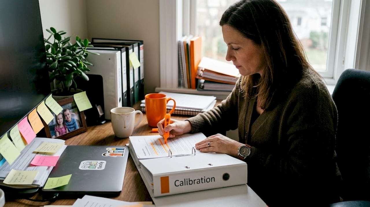 HR manager prepping talent review calibration
