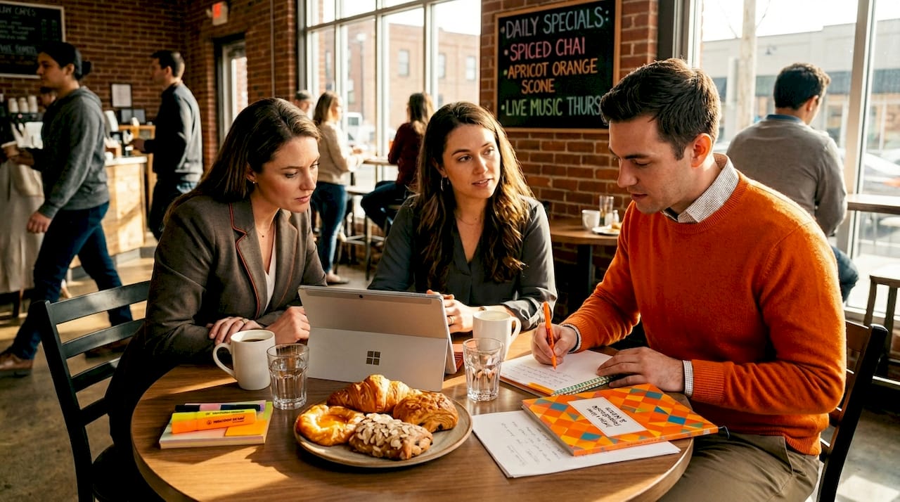 HR team discussing hiring assessment scores