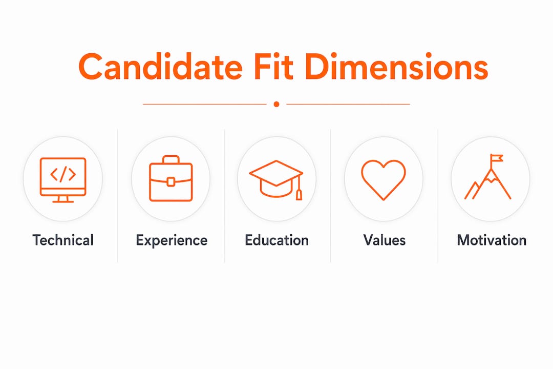 Infographic illustrating key candidate fit dimensions