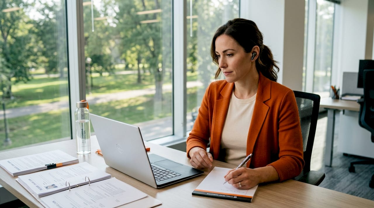 HR professional conducting video interview
