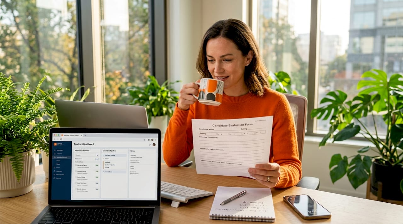 HR manager reviewing candidate evaluation