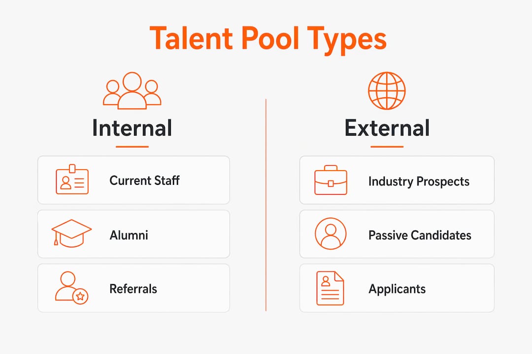 Infographic comparing internal and external talent pools
