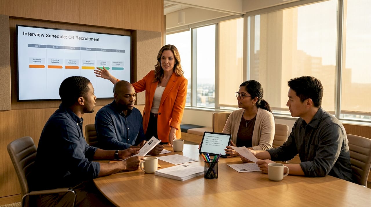 HR team reviewing recruitment candidates