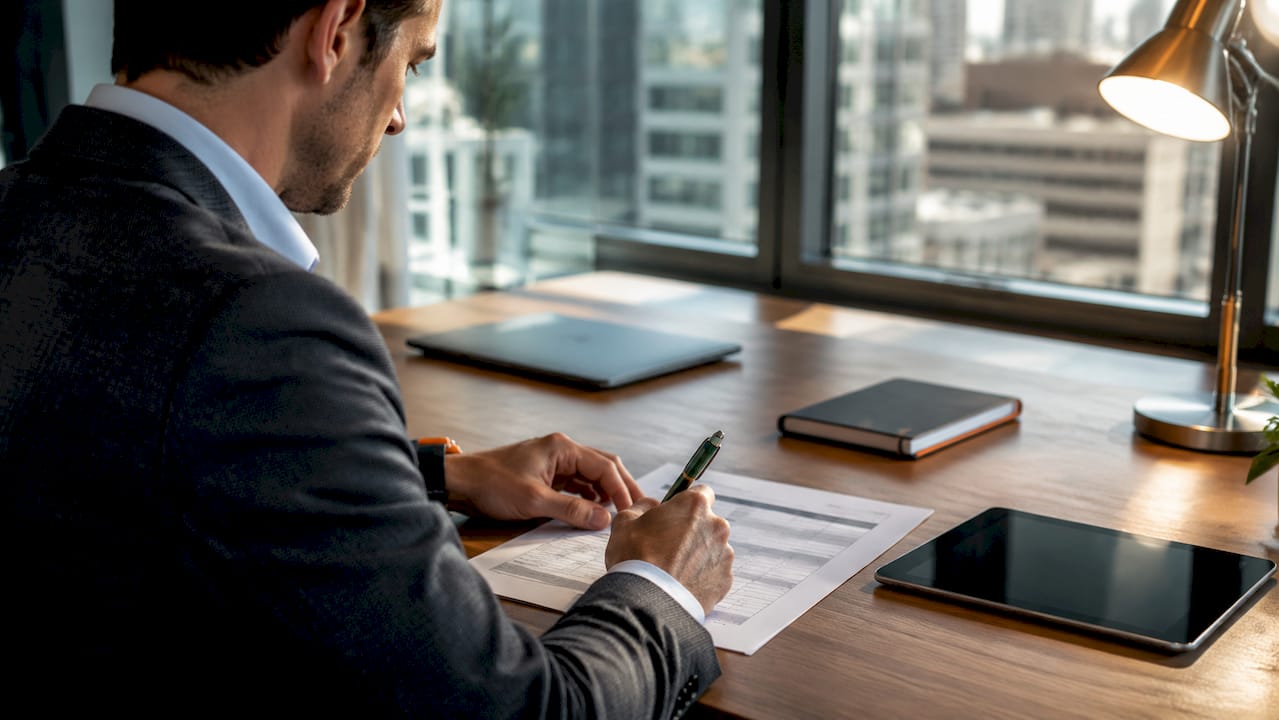 Interviewer marking structured interview scorecard