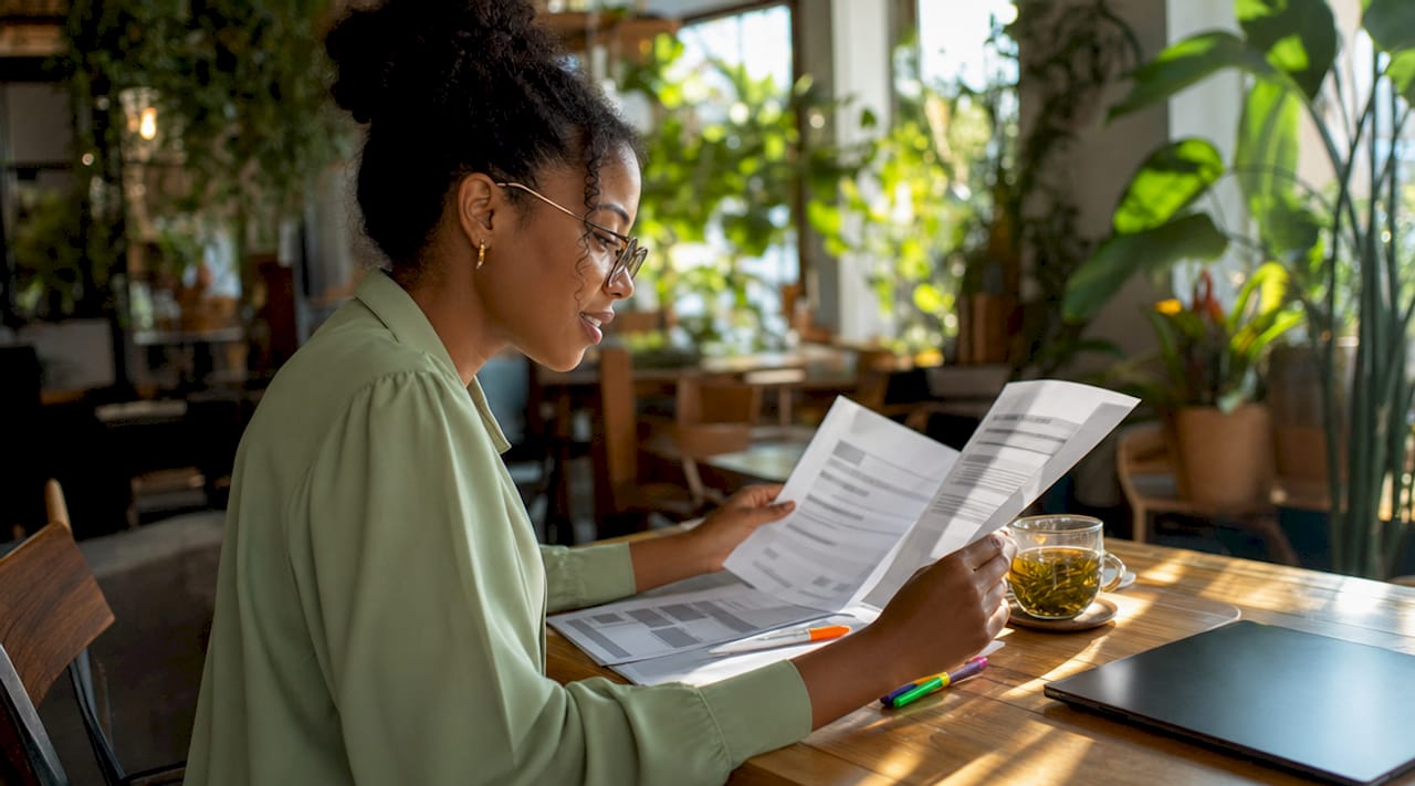 HR manager reviewing hiring tasks
