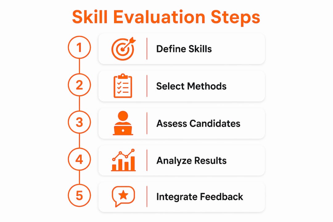 Infographic illustrating skill evaluation process steps