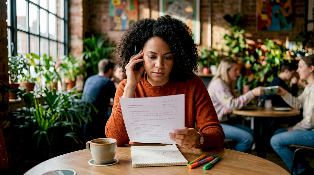 HR manager reviewing interview assessment form