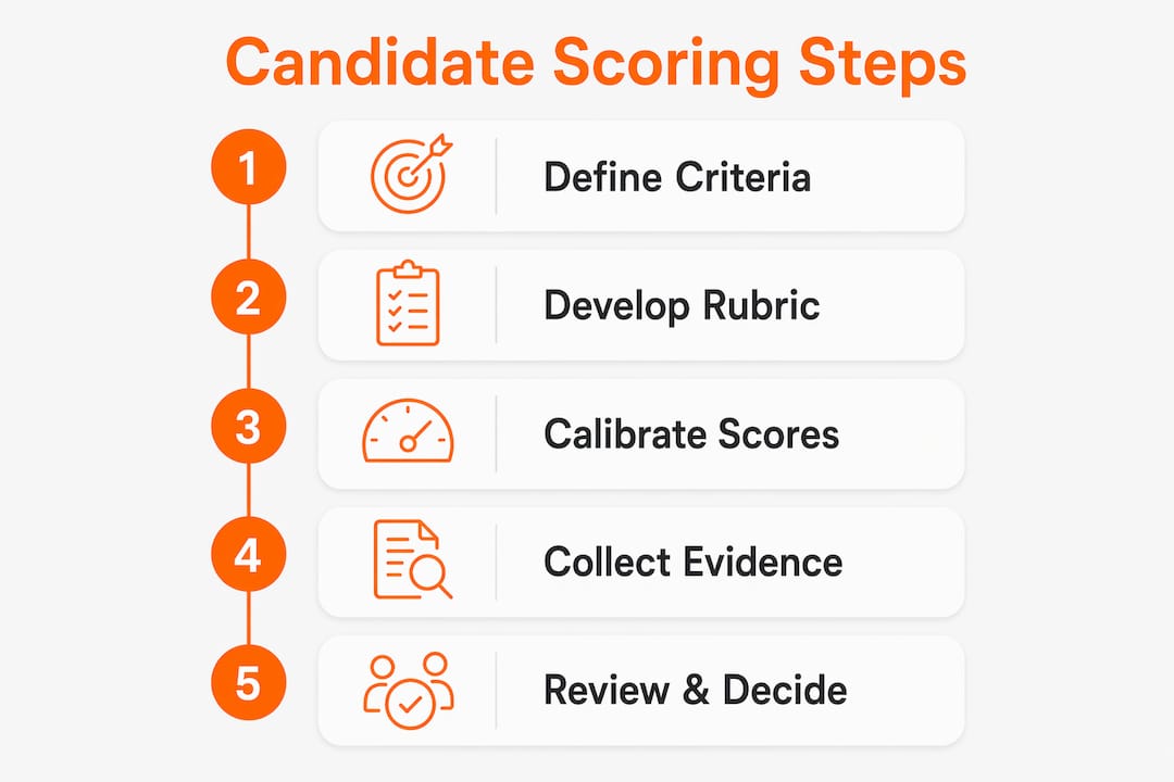 Infographic illustrating candidate scoring step-by-step process