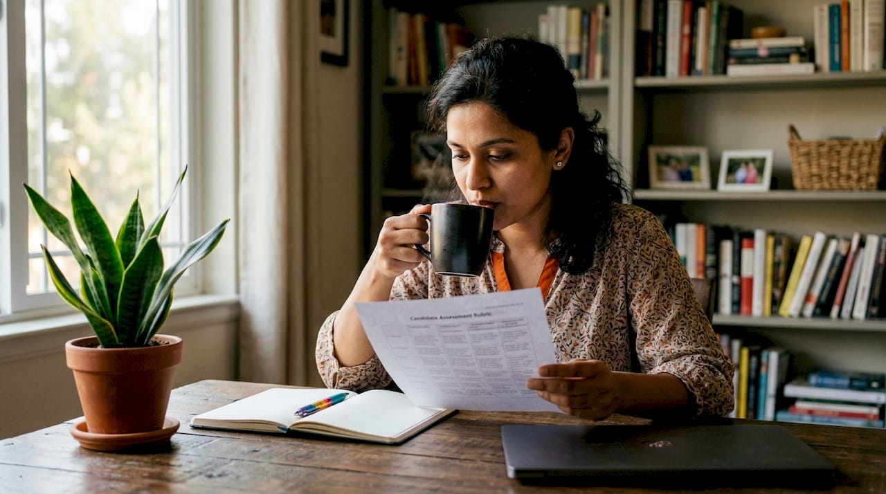 HR professional reviewing unbiased recruitment assessment