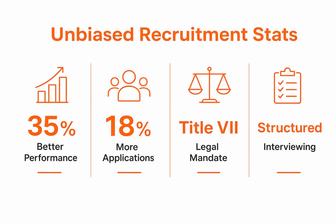 Infographic showing unbiased recruitment key statistics