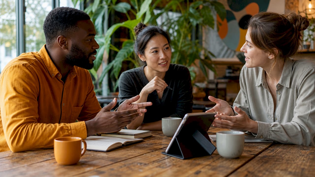 Team discussing bias reduction in hiring