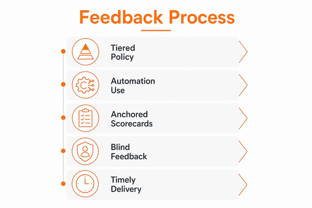 Infographic illustrating candidate feedback process steps