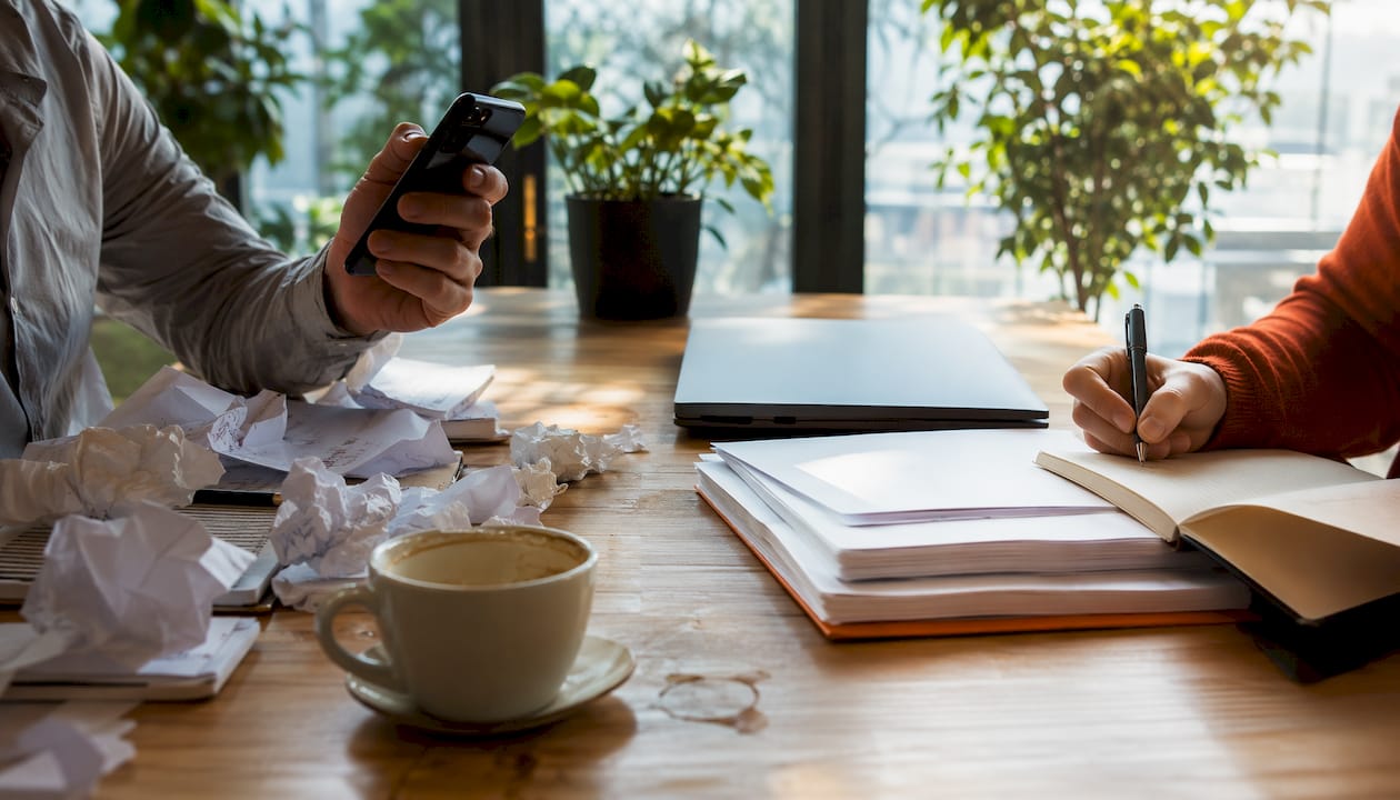 Overhead view contrasting reactive and scalable hiring