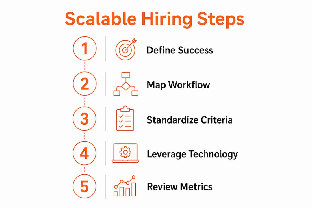 Infographic showing scalable hiring process steps
