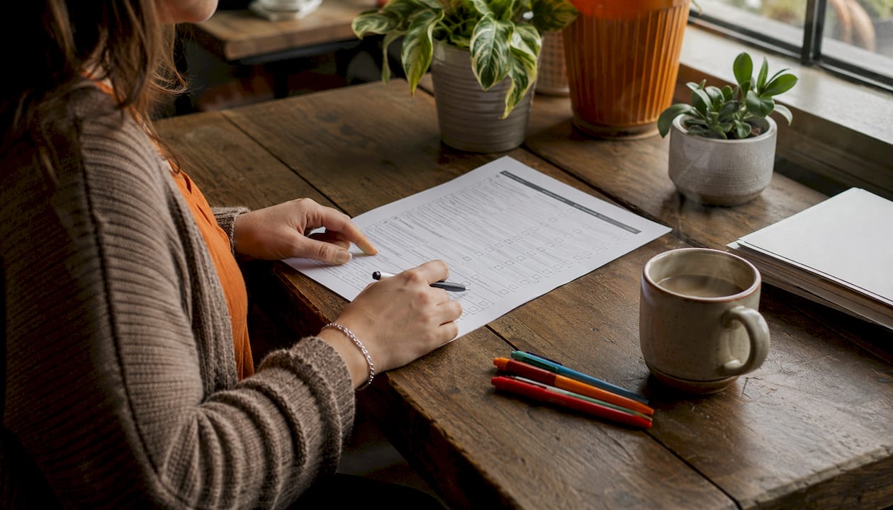 Teacher reviewing screening criteria independently