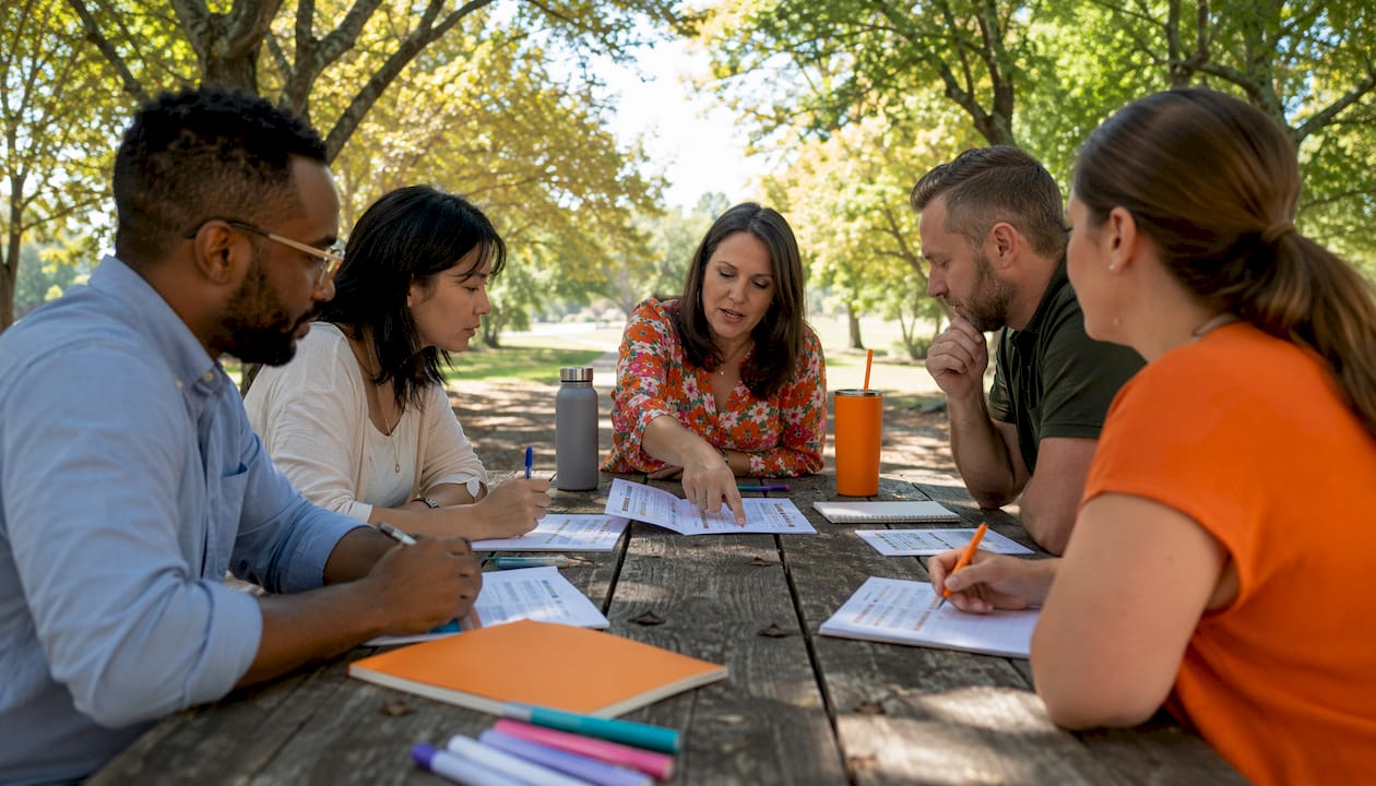 Educators collaborating on team-based screening process