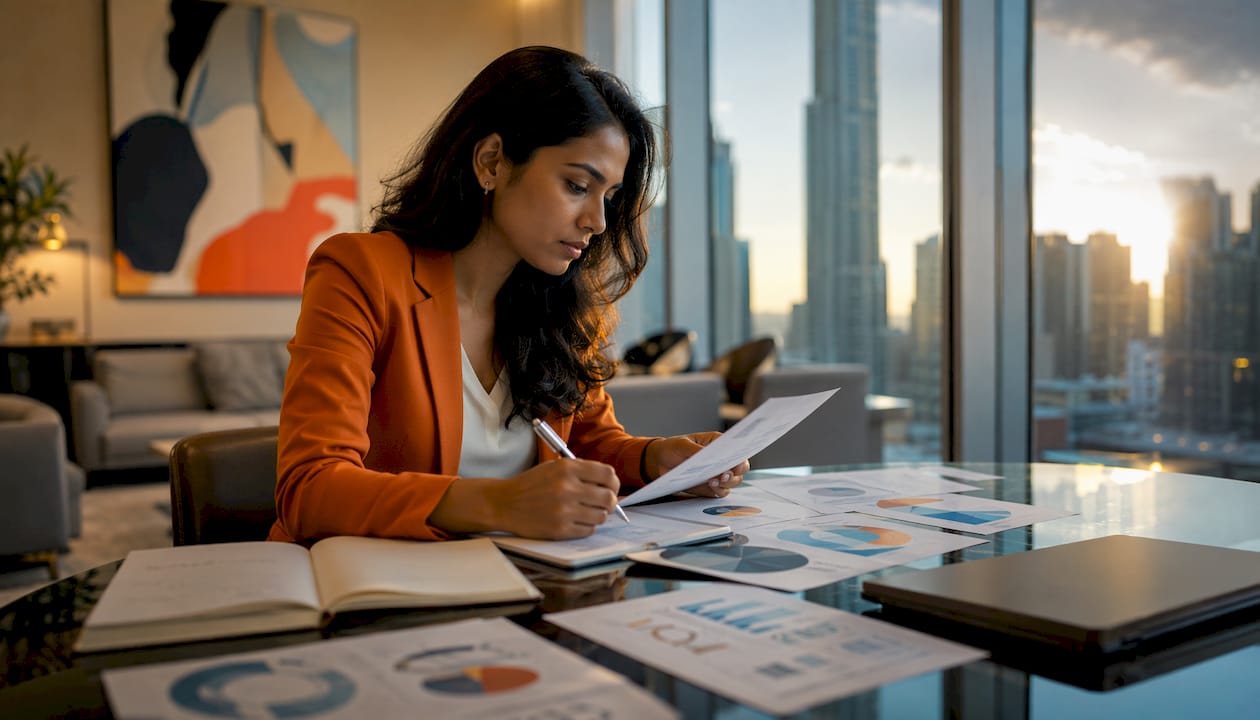 HR professional reviewing talent assessment reports
