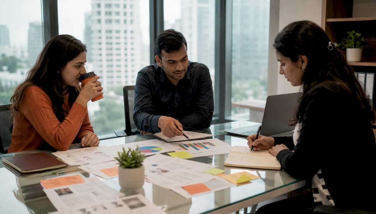 Recruitment team analyzing candidate skills shortage