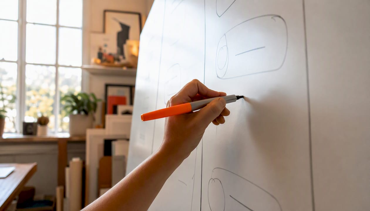 Hand writing behavioral anchors on whiteboard