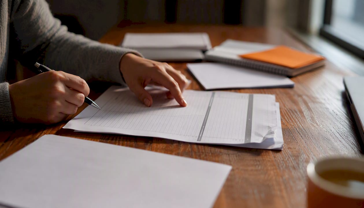 Hands adjusting interviewer calibration scorecard