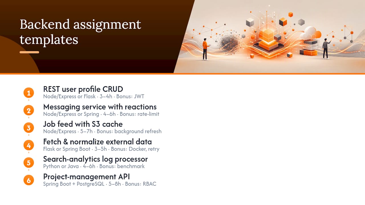Diagram comparing backend assignment templates