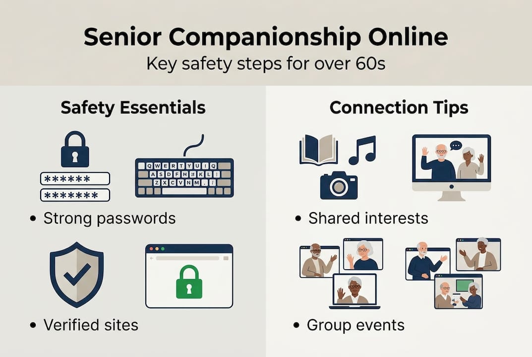 Infographic: senior online safety and connection tips