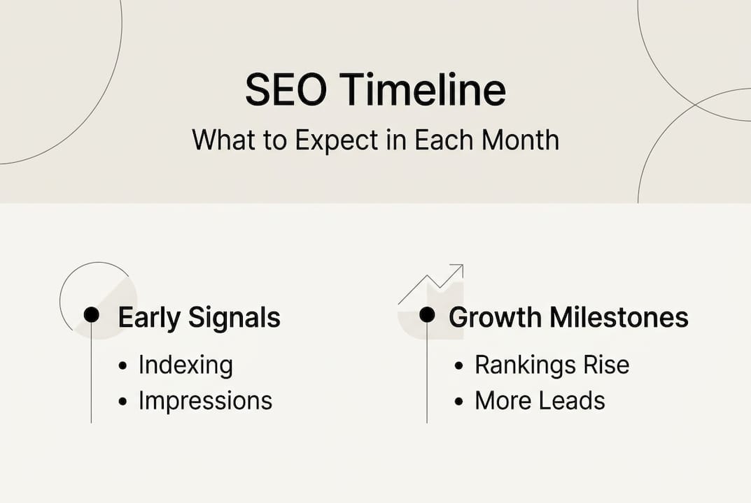 Infographic of month-by-month SEO timeline