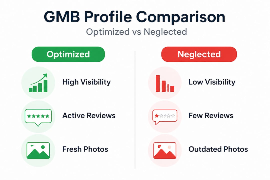Infographic contrasting two GMB profile types