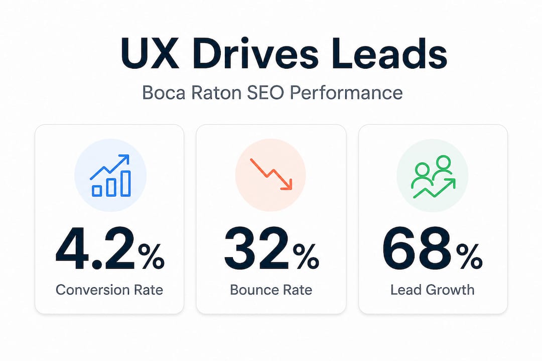 UX leads Boca Raton SEO statistics infographic
