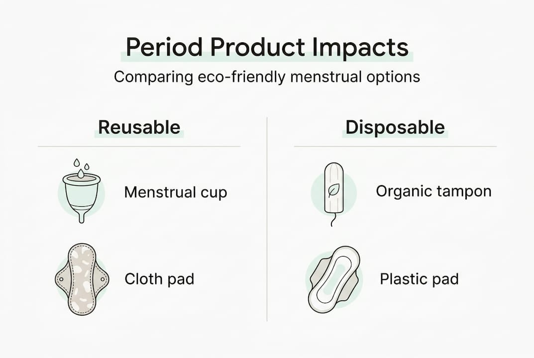 Infographic comparing reusable and disposable period products