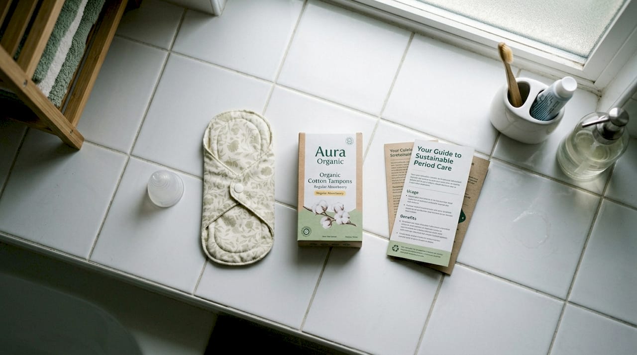 Reusable menstrual cup, cloth pad, and organic tampons