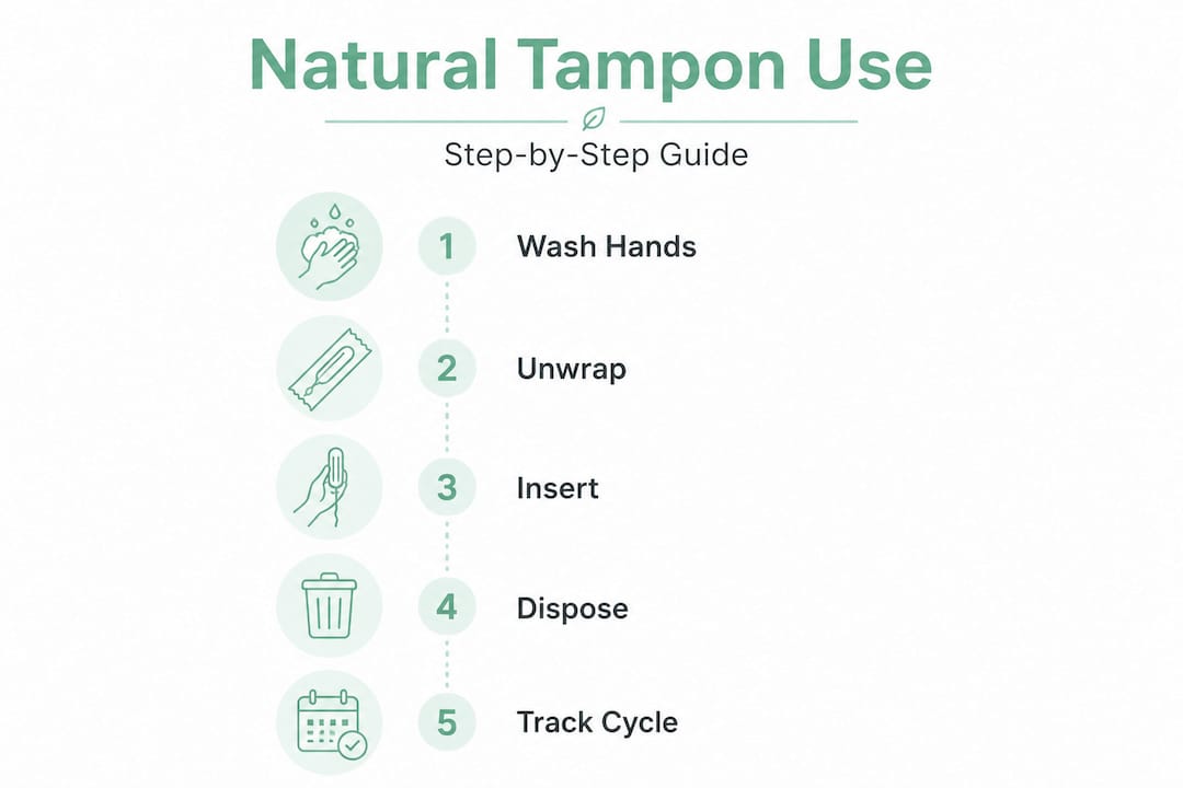 Step-by-step guide for using natural tampons